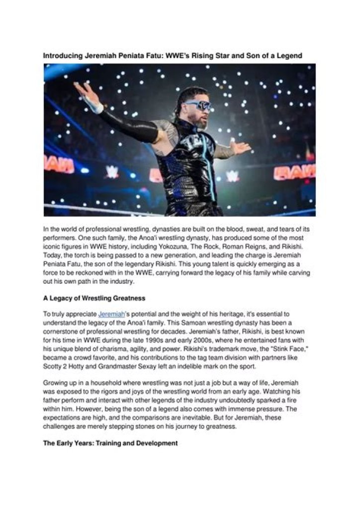Jeremiah Peniata: A Rising Star in the World of Entertainment
